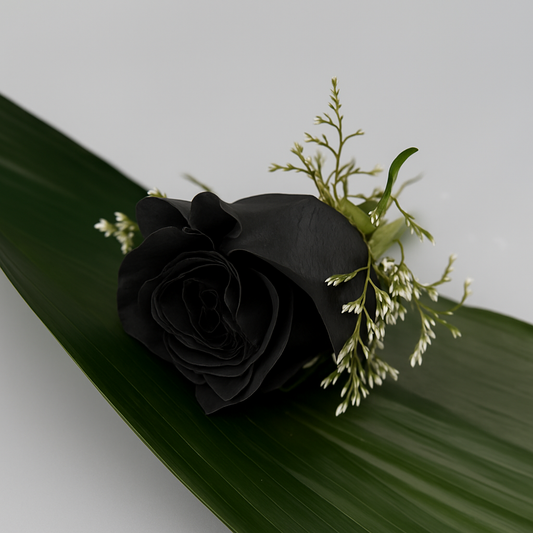 MIDNIGHT ROSE BOUTONNIERE